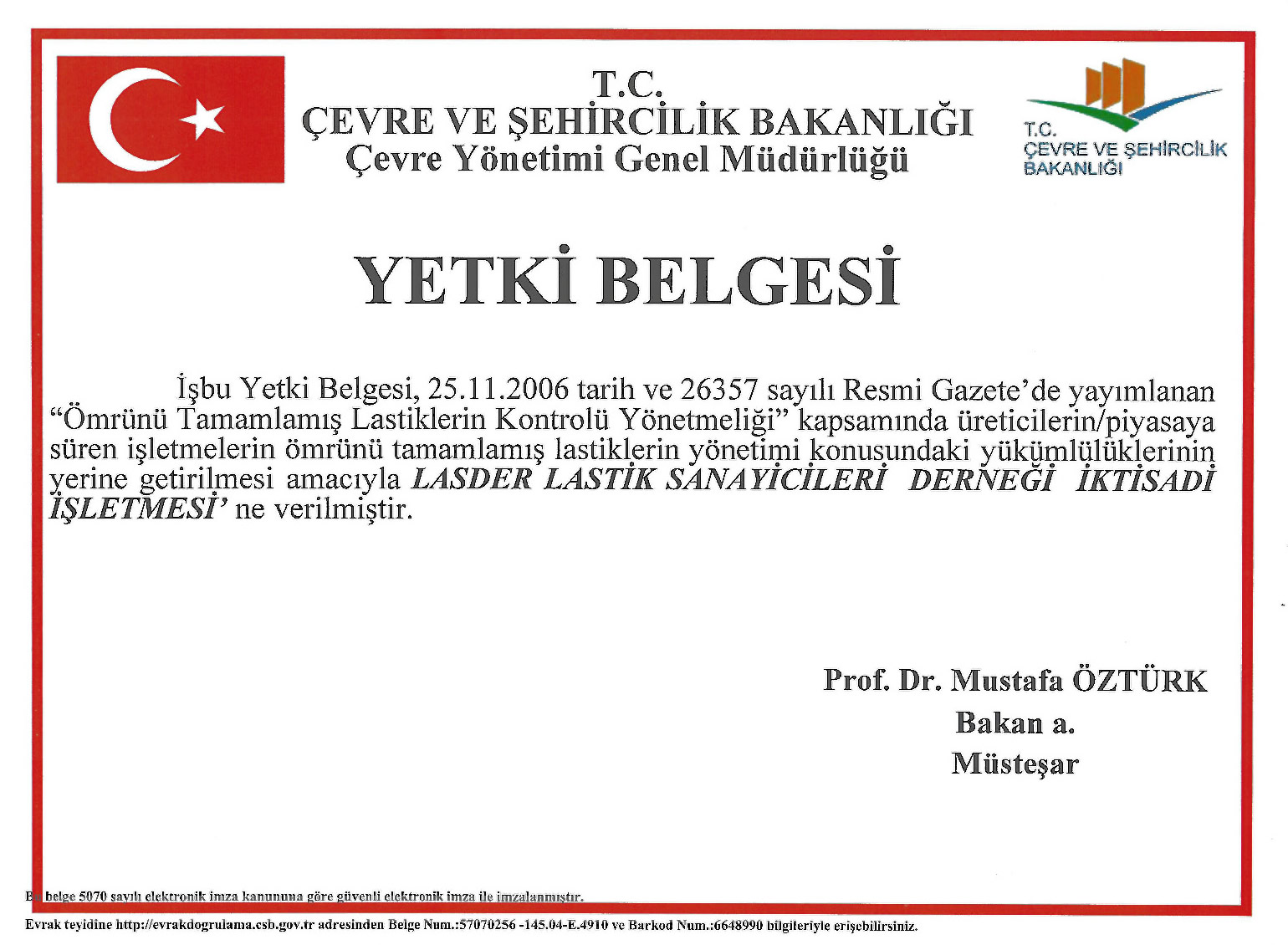 LASDER Yetki Belgesini Yeniledi